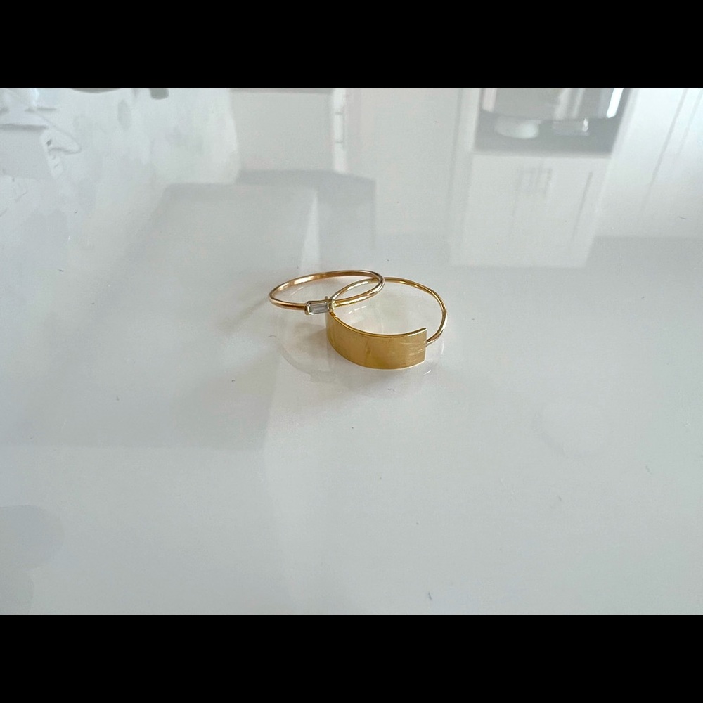 Kristen elspeth shield ring 14k solid yellow gold size 6
